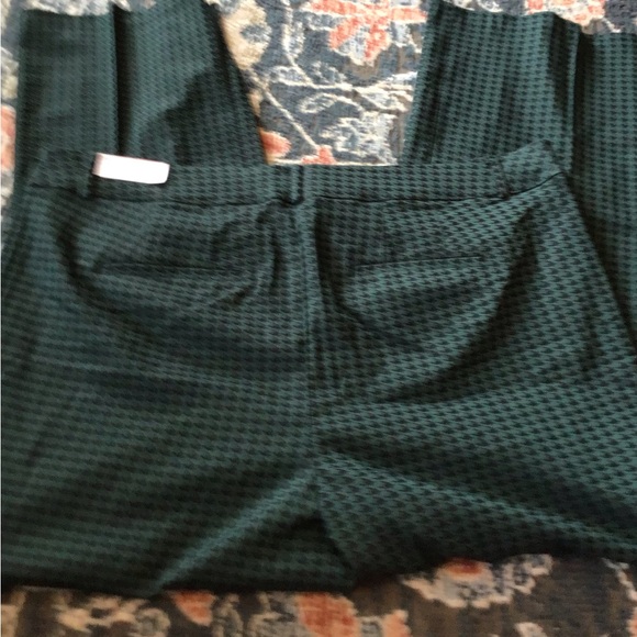 💐NWT LANE BRYANT Sz24 THE ALLIE BOOTCUT GREEN/BLK HOUNDSTOOTH PANTS - Picture 6 of 13